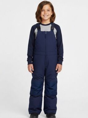 Lands' End Kids Squall Snow Bibs Navy Blue 10 Waterproof